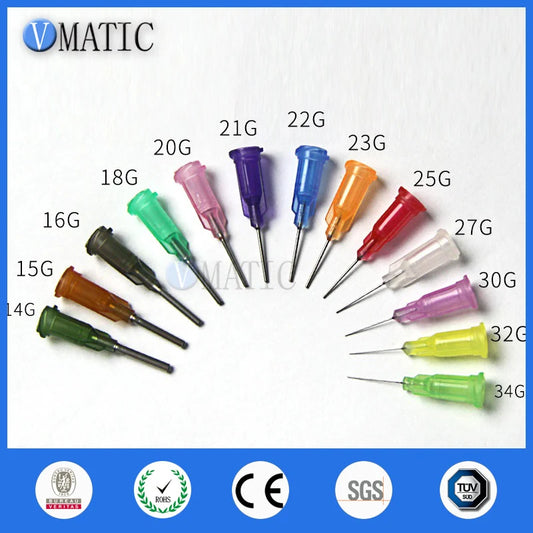Plastic Products Manufacturer 14-27G 1/2 Inch Luer Lock Tips Dispensing Industrial Syringe Flat Blunt Needle Total 1000pcs