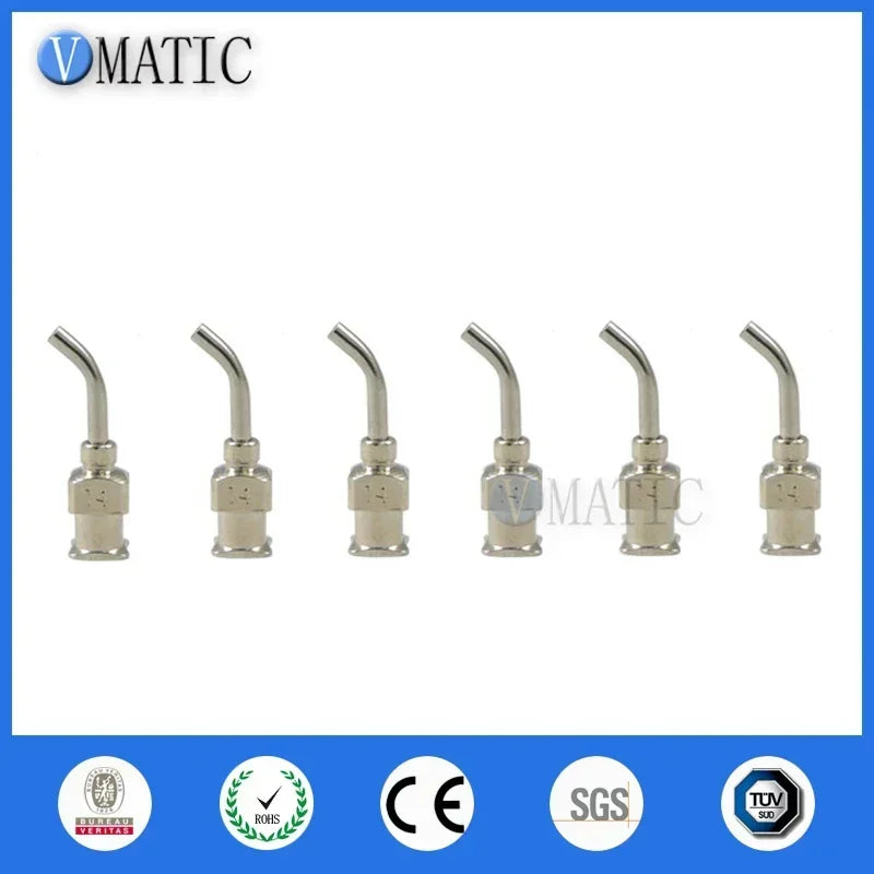 Free Shipping 12Pcs 1/2'' Inch 14G 45 Degree Bent Stainless Steel Dispensing Needle