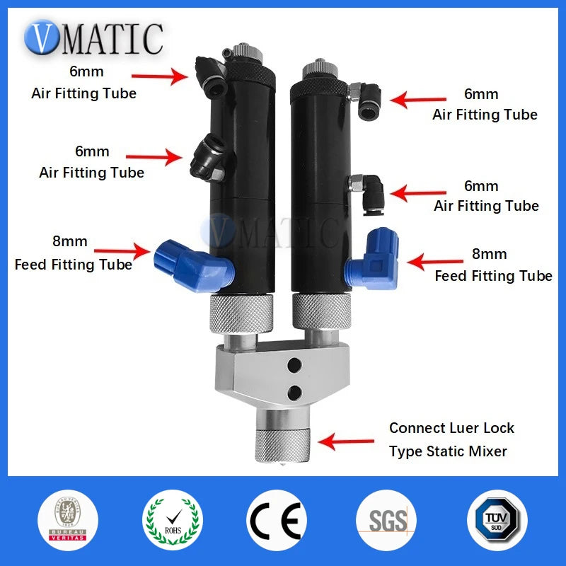 High Quality Big Flow Ab Glue Dispensing Double Action Ratio Rate 1:1 Diaphragm Valve