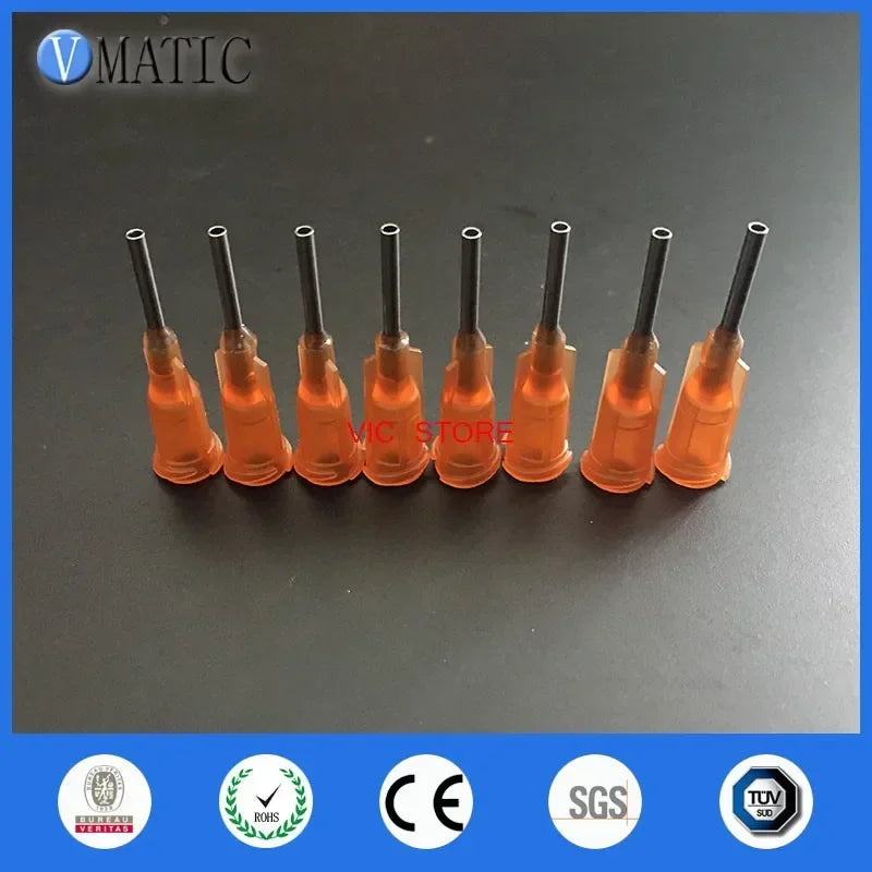 ‌100 Pack 15G Industrial Dispensing Needles | 0.5" Amber Blunt Tips for UV Adhesive/Resin Crafts (Bulk Syringe Accessories)‌