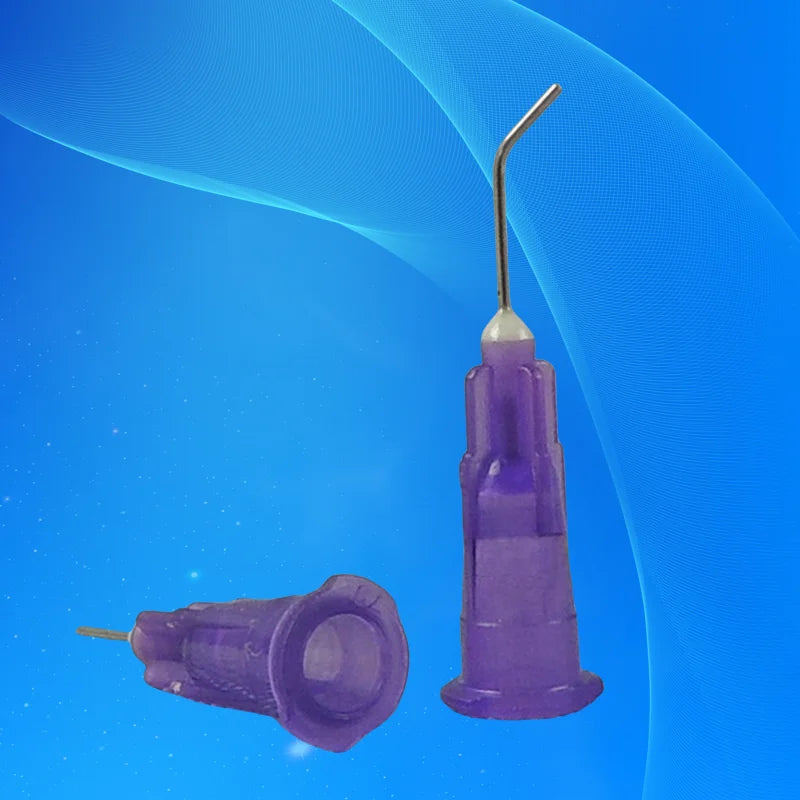 ‌100PCS 24G 45° Bent Dispensing Needles | Bayonet Lock for Precision Glue/Epoxy Free Shipping‌