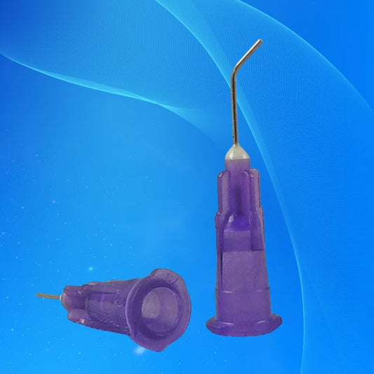 ‌100PCS 24G 45° Bent Dispensing Needles | Bayonet Lock for Precision Glue/Epoxy Free Shipping‌