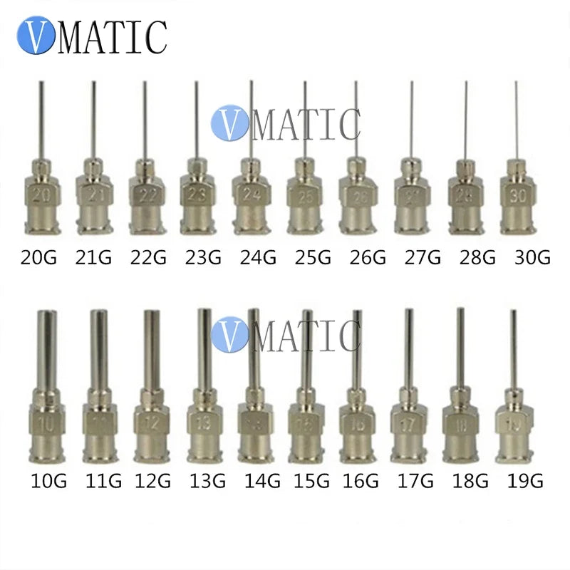 Free Shipping 12Pcs 0.5'' 10G-30G Stainless Steel Dispensing Needle Tips 1/2 Inch