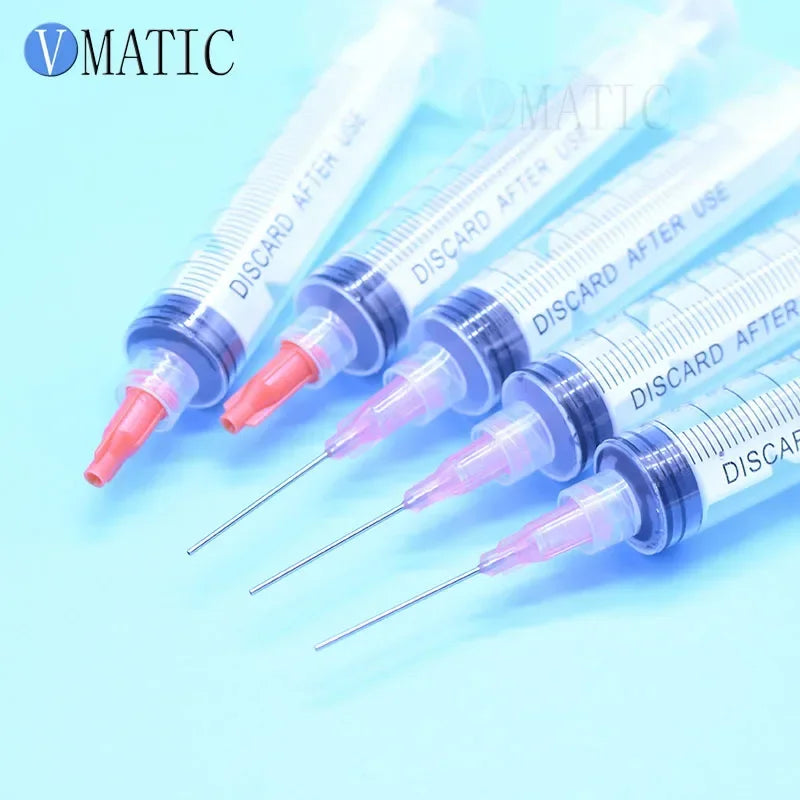 Free Shipping Non Sterilized Refilling 10 Ml/Cc Manual Plastic Syringe With 1 Inch Blunt Tip Dispensing Needle 20G & Stopper
