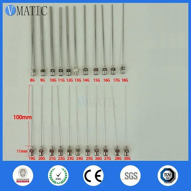 Free Shipping 10 Pcs 8 - 30G Tube Length 10cm 100mm Ce Approved Glue Fluid Liquid Dispensing Needle