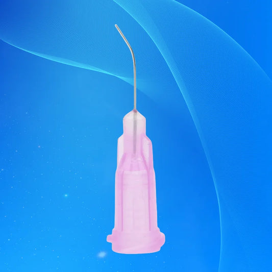 ‌100Pcs 30G 45° Bent Dispensing Needles | Lavender Color-Coded Tips for Micro Glue Free Shipping‌