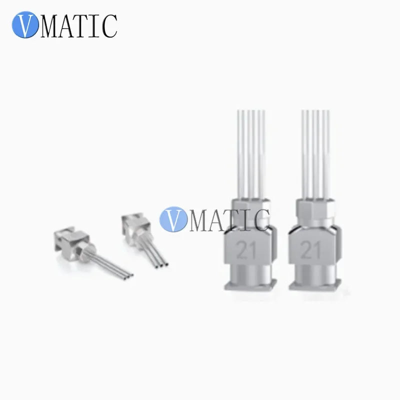 Stainless Steel Triple-Barrel Glue Dispensing Tip - 13mm Short Length, Luer Lock Thread for Jewelry Crystal Setting