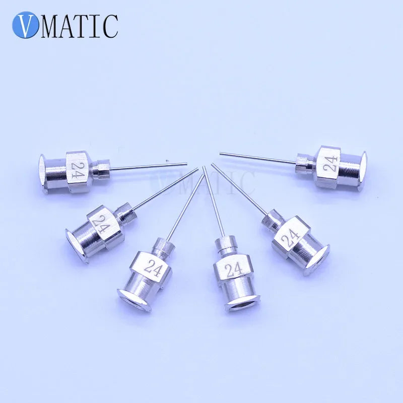 Free Shipping 0.5'' Tip Length 24G All Metal Blunt Stainless Steel Glue Dispensing Syringe Needles Tips 1/2 Inch