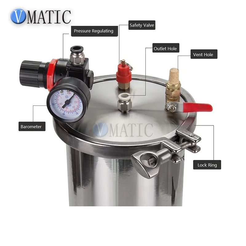 Free Shipping High Quality Clip Frame Type Stainless Steel Pneumatic Pressure Tank