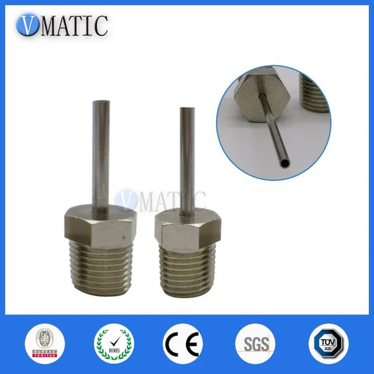 Stainless Steel Luer Lock Needle - M8/M10/G1/8/G1/4 Threads, 50mm Blunt Tip for Precise Glue/Liquid Dispensing