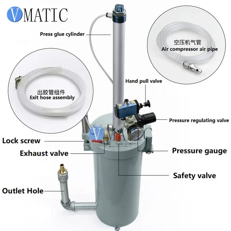 Free Shipping 2600ml Silica Gel Glue Dispensing Pressure Tank