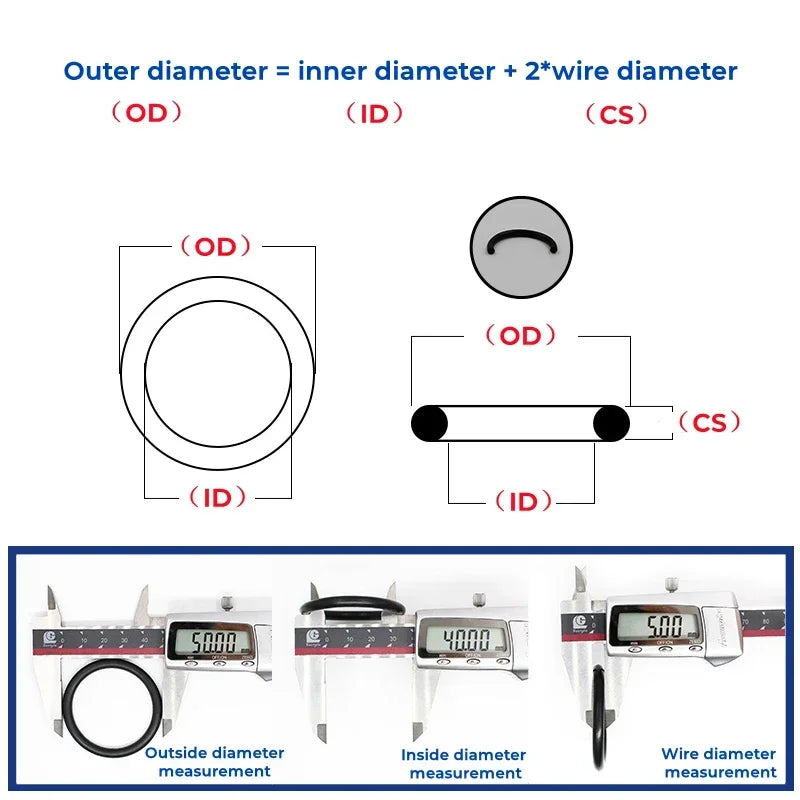 Black Nitrile O-Ring OD 3-80mm Thickness CS 1/1.5/2/3mm O-Rings Seal Gasket Oil & Corrosion Resistant Seal
