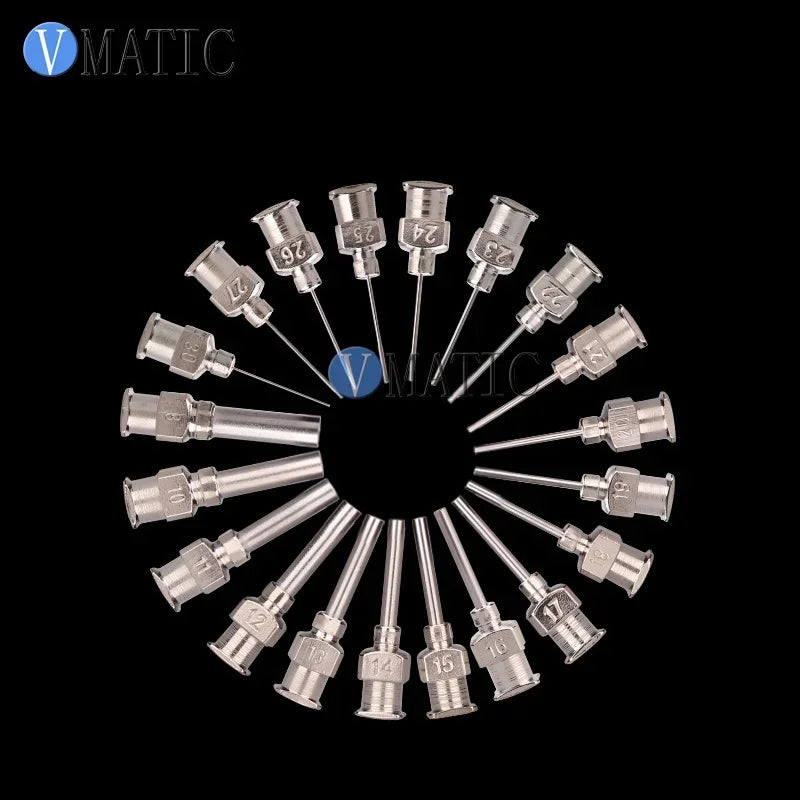 High Precision All Metal Blunt Stainless Steel 12PCS Glue Syringe Tips Dispensing Needle 1/2 Inch