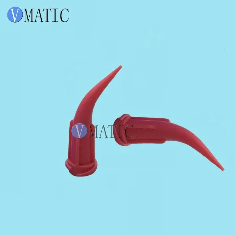 Free Shipping Quality 100Pcs 25G Red TT Tapered Bent Dispensing Plastic Needles