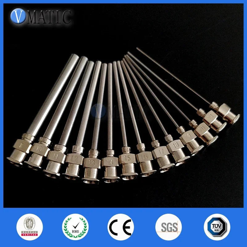 Free Shipping 12 Pcs 8 - 30G All Metal Stainless Steel Liquid Adhesive Glue Dispensing Syringe Blunt Needle Tube Length 75mm