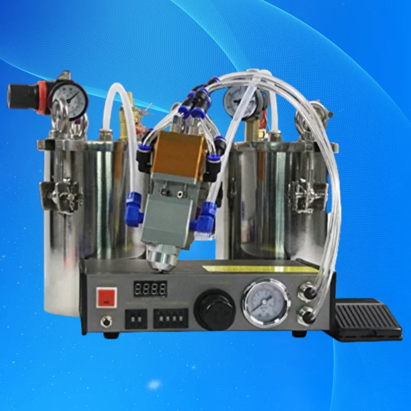 Free Shipping 2L Stainless Steel Pressure Dispensing Valve Manual Glue Dispenser Equipment Double Liquid Dispensing Tool