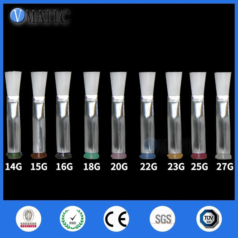 Free Shipping 14G-27G Dispensing Needle Brush Double Screw Thread Needles Efd Soft Brush Needle Flat 6mm Mouth Dispenser Needle