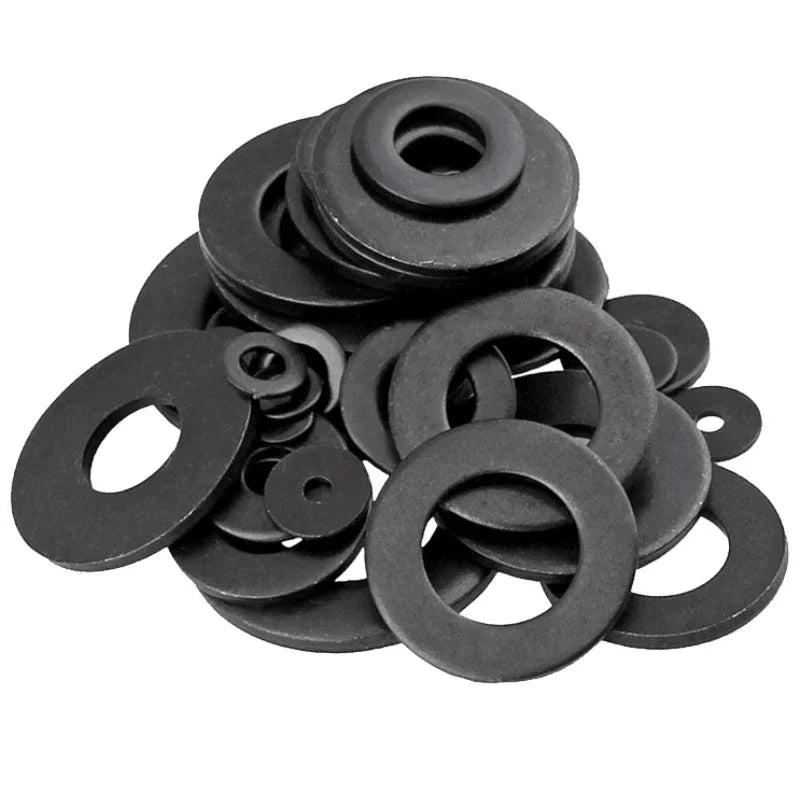 Black Grade 8.8 Carbon Steel Plain Gasket Flat Washer M2 M2.5 M3 M4 M5 M6 M8 M10 M12 M14 M16 M18 M20 M22 M24 M27 M30