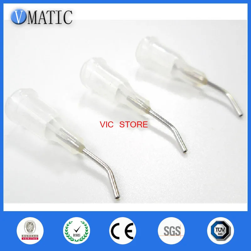 Free Shipping 100Pcs 27G Clear 0.5" 45 Degree Bent Best Quality Glue Dispensing Needle Tips 1/2 Inch