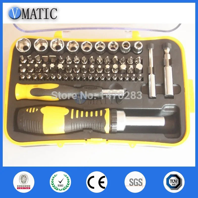 Free Shipping 65 In 1 Screwdriver Set Crv Material Socket With Magnetic Screwdriver Ratchet Screwdriver Combination Repair Tools