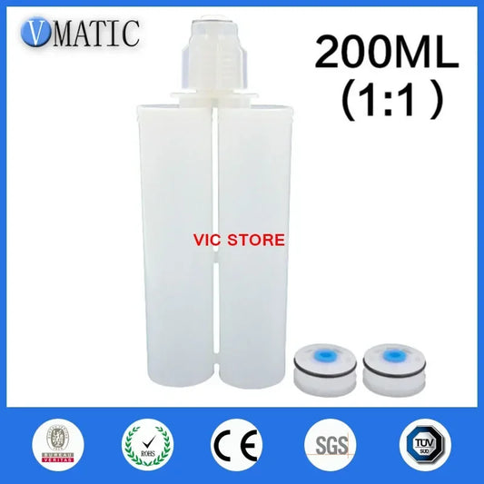 Free Shipping Ab Epoxy Gun Cartridge 200 Ml / Cc = 100: 100 Syringe 1: 1