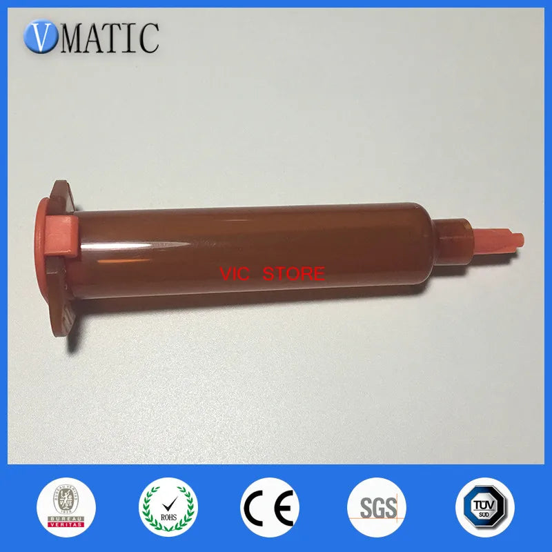 Free Shipping Us Type Glue Dispensing UV Pneumatic Syringe Barrel/ Industrial Syringe 10cc/ml With Piston Stopper & End Cover
