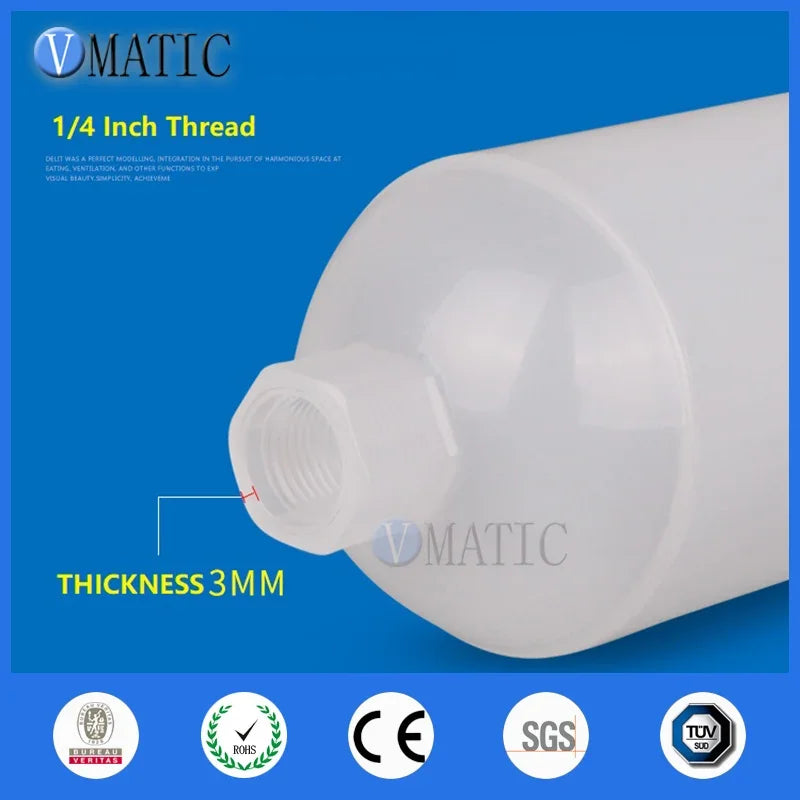 Free Shipping US Type Thickening 300 Cc / Ml Glue Filling Pneumatic Plastic Dispenser Syringe Barrel Set With Fast Quick Fitting