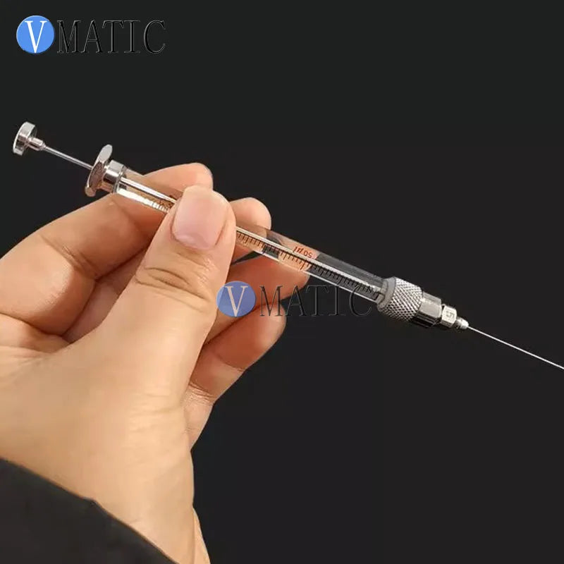 Removable Needle Micro Syringe 25 50 100 250 500ul, Luer Lock Tip 1-200ml Lab Syringe for HPLC, GC