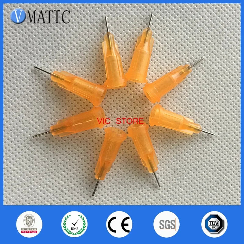 ‌100PCS 23G 1/4" Orange Syringe Needles | Luer Lock Dispensing Tips for Epoxy/Pet Care Free Shipping‌