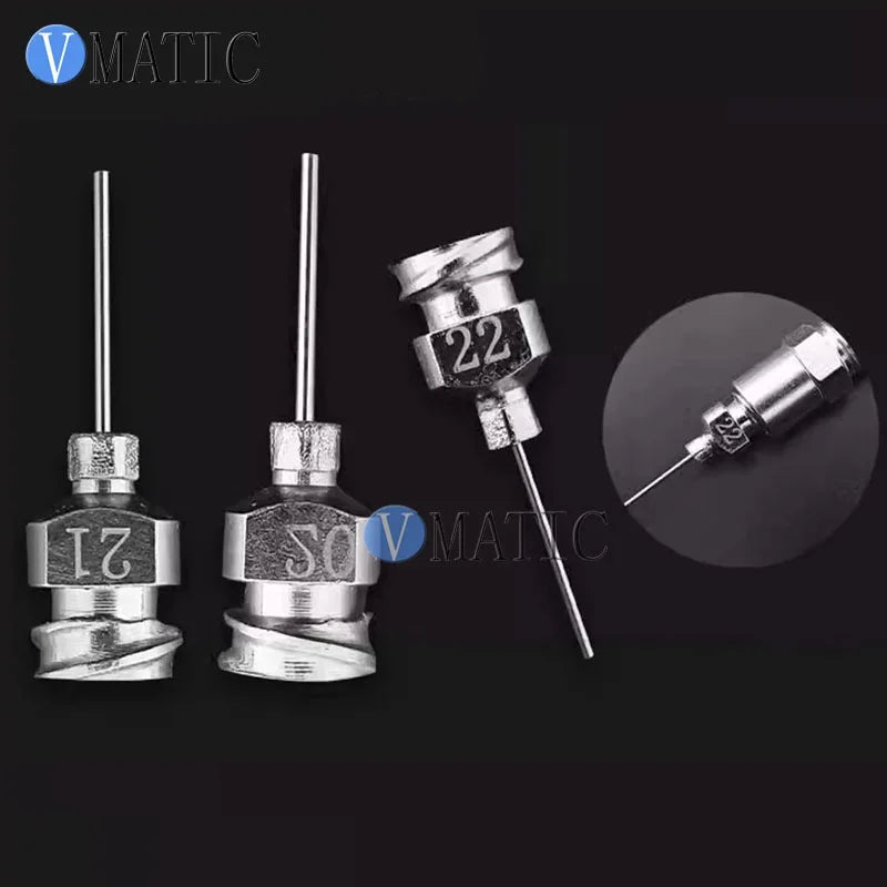 Free Shipping 13mm Stainless Steel Glue Dispensing Tip - External Thread, Dual Threaded Base (Screw Mount)