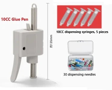 Manual Dual Cartridge Glue Gun 10/30/50cc for AB Glue, Solder Paste, Ink, Silicone - Dispensing Tools