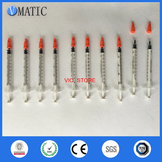 Free Shipping Non Sterilized Quality 10Pcs 1cc/ml Plastic Syringe With Red Cap Stopper 10Pcs