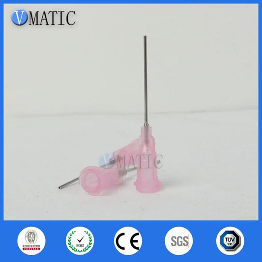 Free Shipping 100Pcs 20G Pink 1'' Stainless Steel Glue Dispensing Needle Tube Length 25.4mm Dispense Needle 1 Inch