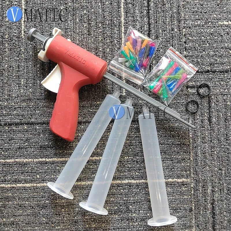 Free Shipping VMATIC Brand 5/10/30/55 Cc Ml Single Liquid Fluid Glue Manual Syringe Cartridge Caulk Gun
