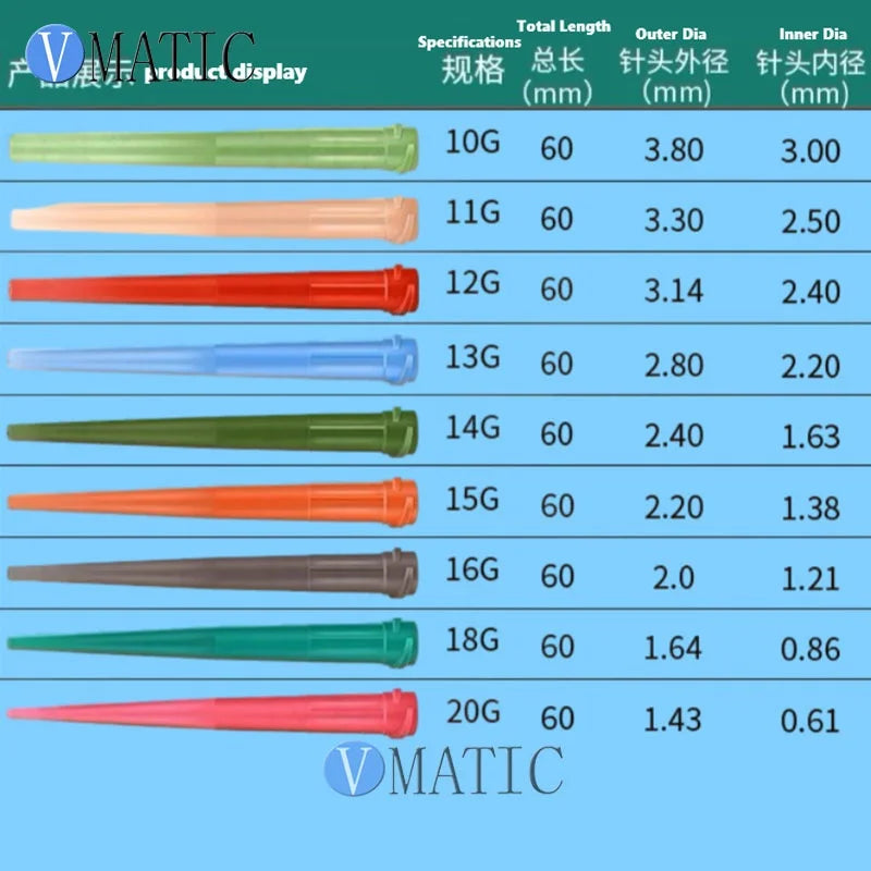 Free Shipping Precision Slant-Tip Dispensing Needle - 60mm Plastic Base TT Thread