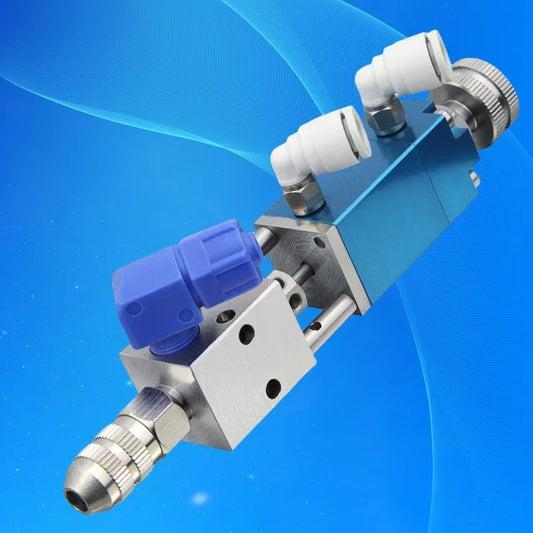 2121 Thimble Dispensing Valve - Stainless Pneumatic Single Liquid Precision UV Glue Auto Coating Needle Valve, Double Acting