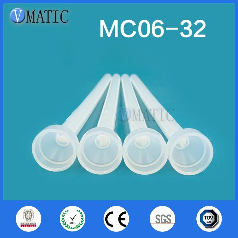 Free Shipping 5Pcs Resin Static Mixer MC06-32 Mixing Nozzles For Duo Pack Epoxies (White Core)