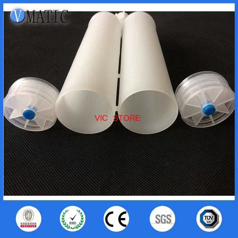 Free Shipping 400ml 400cc Dual Epoxy Cartridge 1:1 W/ Pistons Cap And 1 Piece Of Static Mixer Nozzle MC10-18