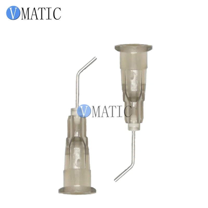 Free Shipping 100 Pieces 27G 45 Bent Degree 0.5'' 1/2 Inch Glue Dispensing Needle Bayonet Type Needles