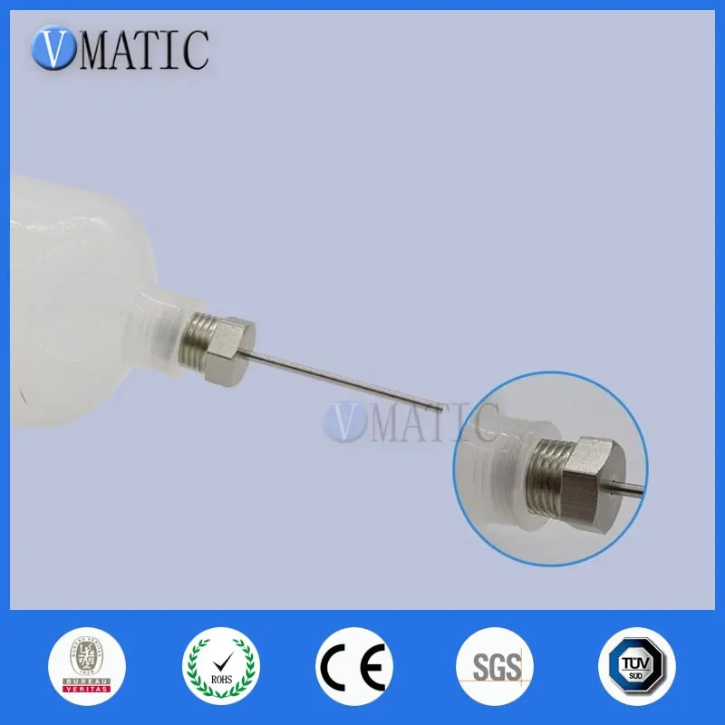 Stainless Steel Luer Lock Needle - M8/M10/G1/8/G1/4 Threads, 50mm Blunt Tip for Precise Glue/Liquid Dispensing