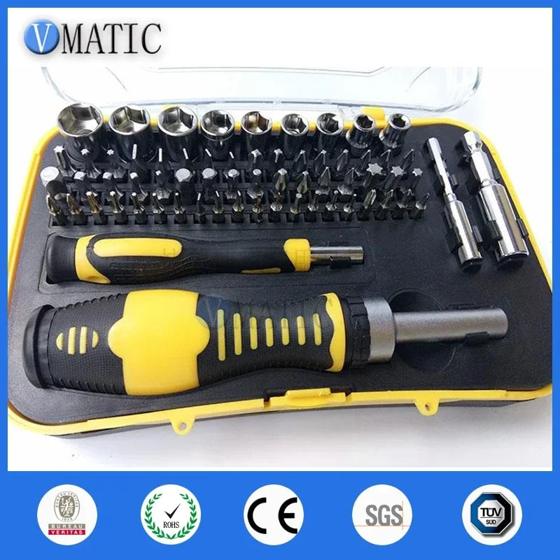 ‌65-Piece Chrome Vanadium Ratchet Set | Magnetic Socket Kit for Electronics Repair & Car Maintenance
