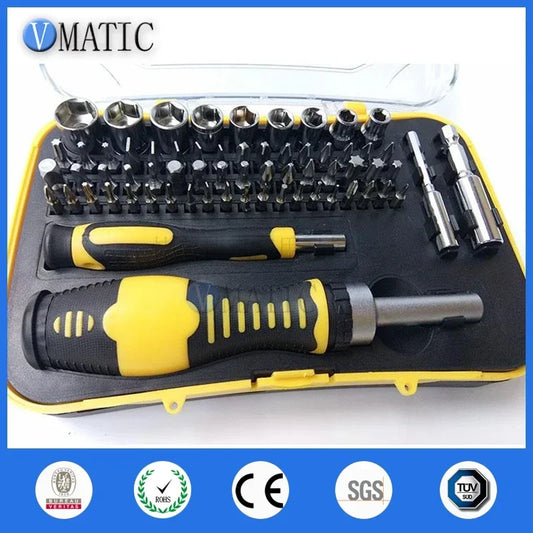 ‌65-Piece Chrome Vanadium Ratchet Set | Magnetic Socket Kit for Electronics Repair & Car Maintenance