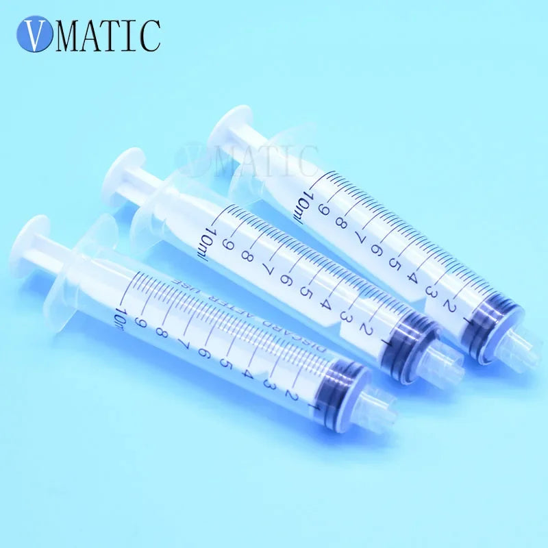 Free Shipping Liquid Dispensing Syringes Luer Lock Syringe 10ml/cc + 16G 1'' 1 Inch Tips & Black Syringe Caps