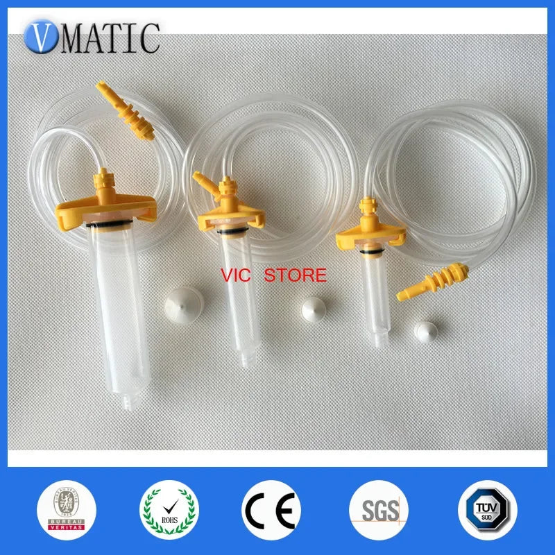 Free Shipping Glue Liquid Fluid Dispensing 5 10 30 55 Cc / Ml Pneumatic Syringe Barrel Valve Fitting Adapter Set With Needle