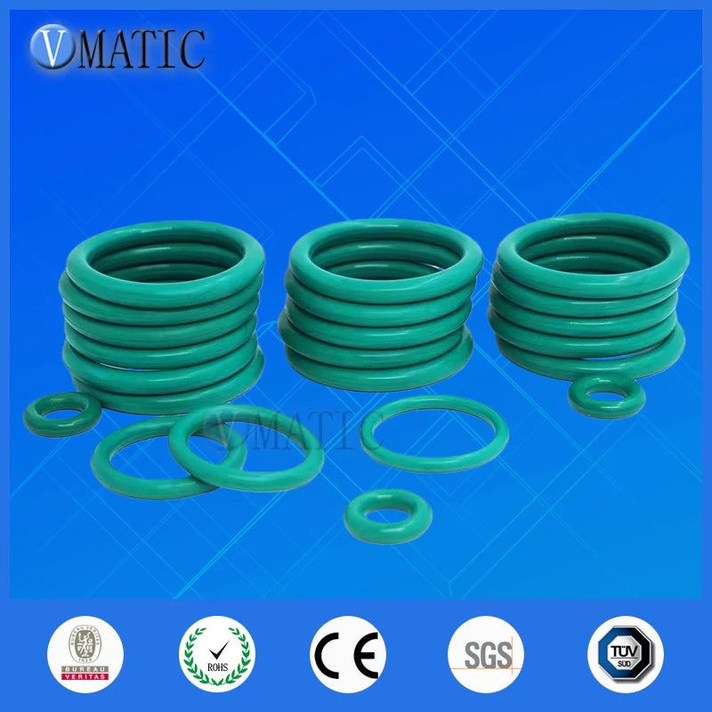 Green Fluorine Rubber O-Ring OD8-70mm Thickness CS2.4/3.1/3.5mm O-Rings Sealing Gasket Oil Resistant Acid & Alkali Resistant