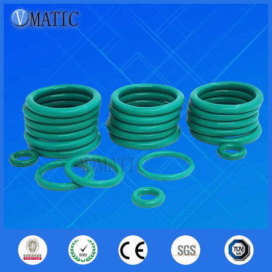 Green Fluorine Rubber O-Ring OD8-70mm Thickness CS2.4/3.1/3.5mm O-Rings Sealing Gasket Oil Resistant Acid & Alkali Resistant