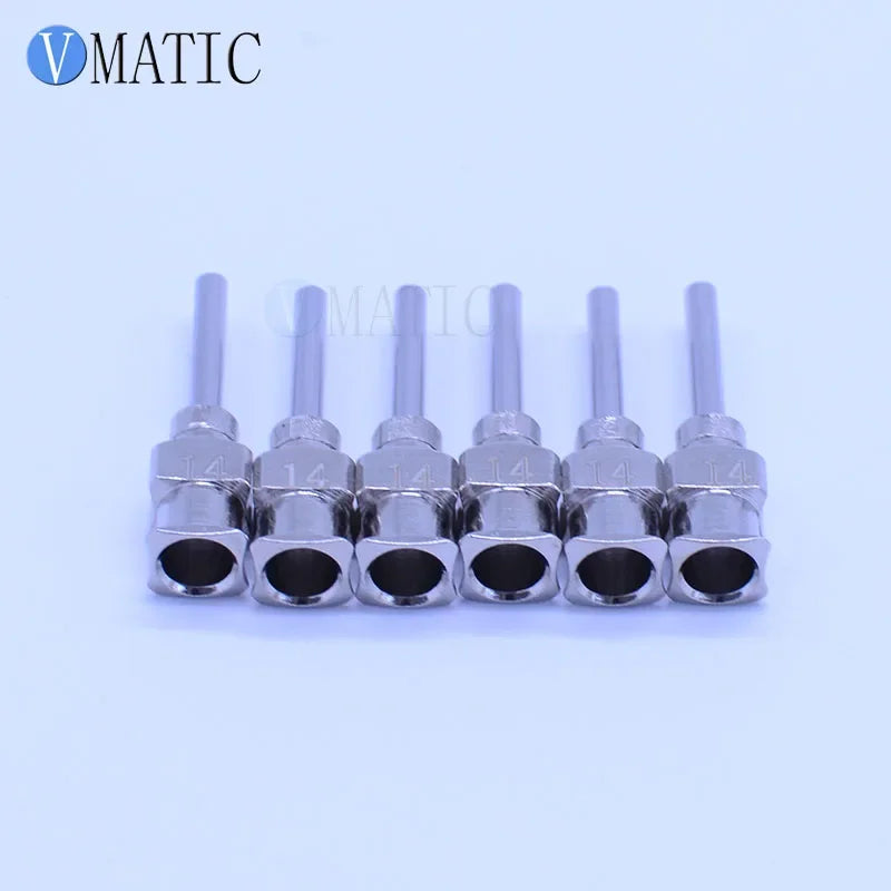 Free Shipping All Metal Stainless Steel 0.5'' 14G Dispenser Blunt 12Pcs Glue Dispensing Syringe Needle Tips 1/2 Inch