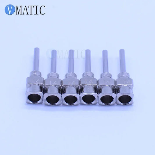 Free Shipping All Metal Stainless Steel 0.5'' 14G Dispenser Blunt 12Pcs Glue Dispensing Syringe Needle Tips 1/2 Inch