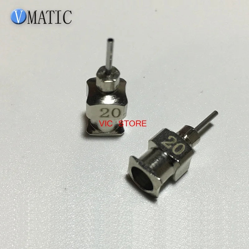 Free Shipping 12Pcs High Precision All Metal Tips 20G 1/4 Inch Tubing Length Blunt Stainless Steel Needles Syringe Needle Tips