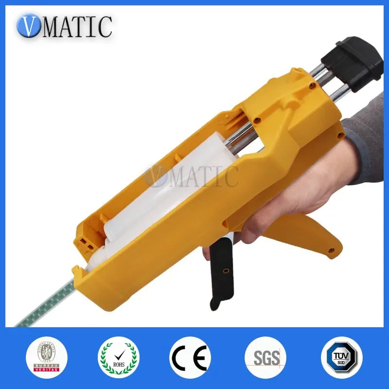 Free Shipping Plastic Manual Epoxy 2 Part Resin Caulk Mixing Dispenser Applicator 400ml 1:1 Dual Cartridge Caulking Gun